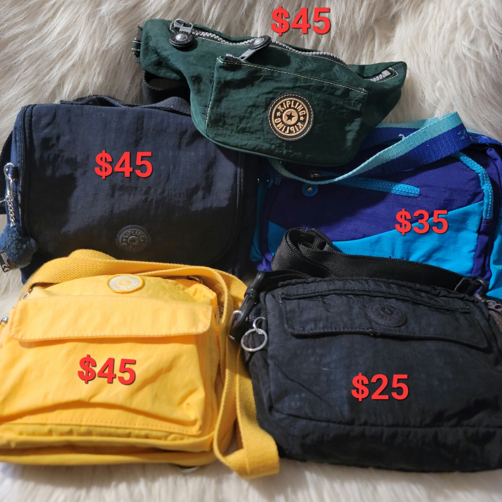 Kipling Black and Yellow Crossbody Bags